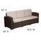 Merrick Lane Malmok Outdoor Furniture Resin Sofa Faux Rattan Wicker Pattern Patio 3-Seat Sofa With All-Weather Cushions